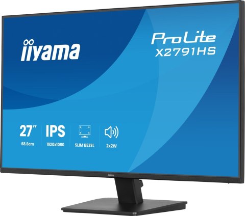 Iiyama ProLite X2791HS-B1 monitor komputerowy 68,6 cm (27") 1920 x 1080 px Full HD LED Czarny