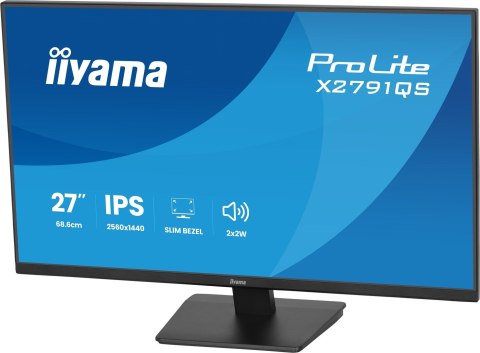 Iiyama ProLite X2791QS-B1 monitor komputerowy 68,6 cm (27") 2560 x 1440 px Quad HD LED Czarny