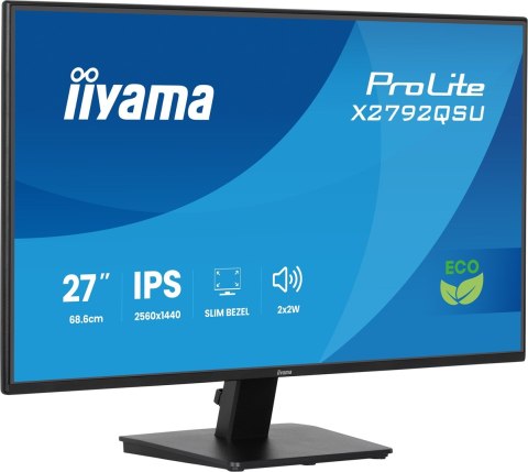 Iiyama ProLite X2792QSU-B1 monitor komputerowy 68,6 cm (27") 2560 x 1440 px Quad HD LED Czarny