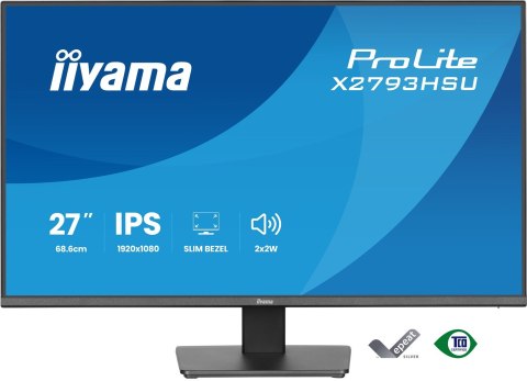 Iiyama ProLite X2793HSU-B1 monitor komputerowy 68,6 cm (27") 1920 x 1080 px Full HD LED Czarny
