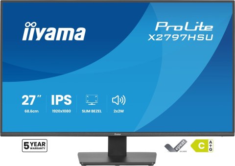 Iiyama ProLite X2797HSU-B1 monitor komputerowy 68,6 cm (27") 1920 x 1080 px Full HD LED Czarny