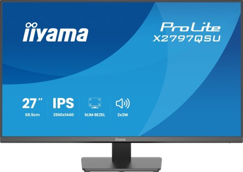 Iiyama ProLite X2797QSU-B1 monitor komputerowy 68,6 cm (27") 2560 x 1440 px Quad HD LED Czarny