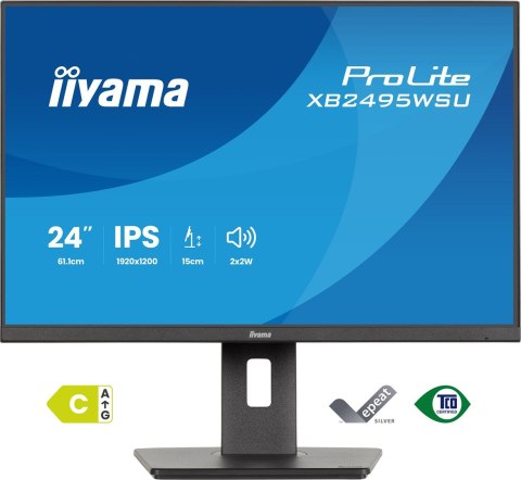 Iiyama ProLite XB2495WSU-B1 monitor komputerowy 61,2 cm (24.1") 1920 x 1200 px Full HD LCD Czarny