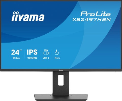 Iiyama ProLite XB2497HSN-B1 monitor komputerowy 60,5 cm (23.8") 1920 x 1080 px Full HD LED Czarny