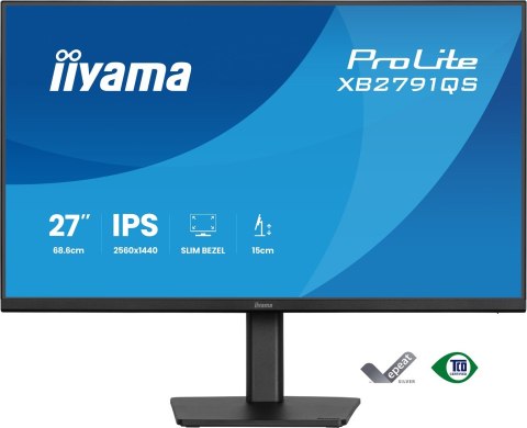 Iiyama ProLite XB2791QS-B1 monitor komputerowy 68,6 cm (27") 2560 x 1440 px Quad HD LED Czarny
