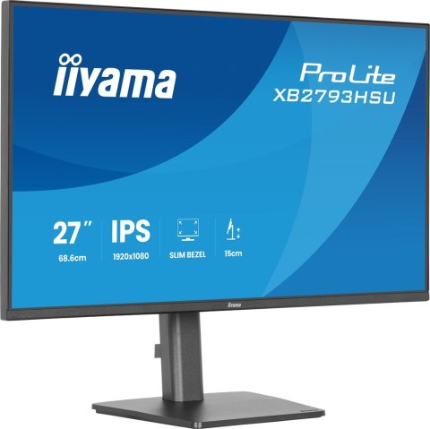 Iiyama ProLite XB2793HSU-B1 monitor komputerowy 68,6 cm (27") 1920 x 1080 px Full HD LED Czarny