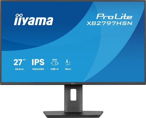 Iiyama ProLite XB2797HSN-B1 monitor komputerowy 68,6 cm (27") 1920 x 1080 px Full HD LCD Czarny