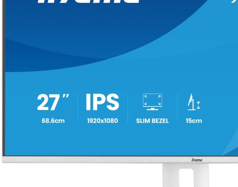 Iiyama ProLite XB2797HSU-W1 monitor komputerowy 68,6 cm (27") 1920 x 1080 px Full HD LED Biały