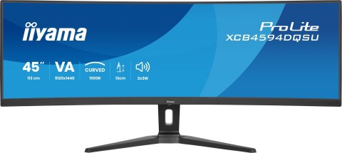 Iiyama ProLite XCB4594DQSU-B1 monitor komputerowy 113 cm (44.5") 5120 x 1440 px Dual QHD LED Czarny
