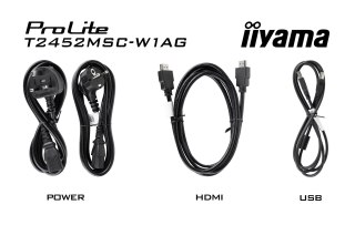 Iiyama ProLite T2452MSC-W1AG monitor komputerowy 60,5 cm (23.8") 1920 x 1080 px Full HD LED Ekran dotykowy Biały