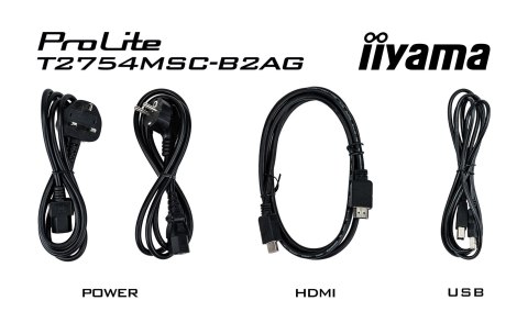 Iiyama ProLite T2754MSC-B2AG monitor komputerowy 68,6 cm (27") 1920 x 1080 px Full HD LED Ekran dotykowy Przeznaczony dla wielu 