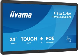 Iiyama TW2424AS-B3P signage display Interaktywny płaski panel 60,5 cm (23.8") Wi-Fi 450 cd/m2 Full HD Czarny Ekran dotykowy Proc
