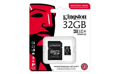 Kingston Technology Industrial 32 GB MiniSDHC UHS-I Klasa 10