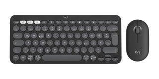 Logitech 920-012203 klawiatura Dołączona myszka Uniwersalne RF Wireless + Bluetooth QWERTZ Niemiecki Grafitowy