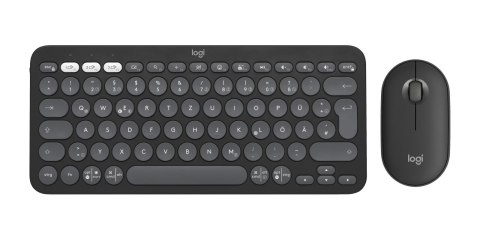 Logitech 920-012203 klawiatura Dołączona myszka Uniwersalne RF Wireless + Bluetooth QWERTZ Niemiecki Grafitowy