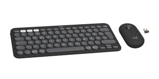 Logitech 920-012203 klawiatura Dołączona myszka Uniwersalne RF Wireless + Bluetooth QWERTZ Niemiecki Grafitowy