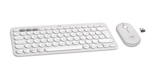 Logitech 920-012204 klawiatura Dołączona myszka Uniwersalne RF Wireless + Bluetooth QWERTZ Niemiecki Biały