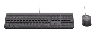 Logitech 920-013343 klawiatura Dołączona myszka Dom/Biuro USB QWERTZ Niemiecki Grafitowy