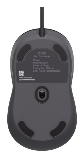 Logitech Signature Wired M520 for Business myszka Biuro Oburęczny USB Type-C Optyczny 4000 DPI