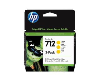 HP Zestaw 3 żółtych wkładów atramentowych 712 DesignJet 29 ml