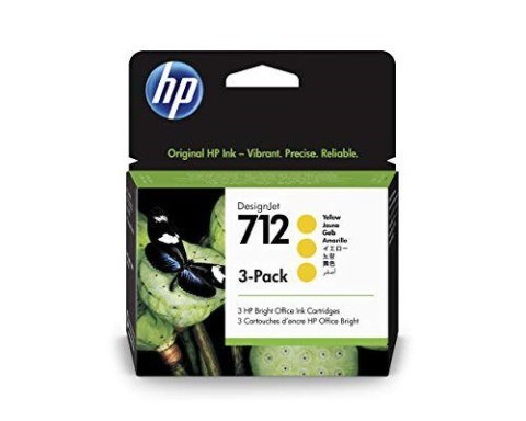 HP Zestaw 3 żółtych wkładów atramentowych 712 DesignJet 29 ml