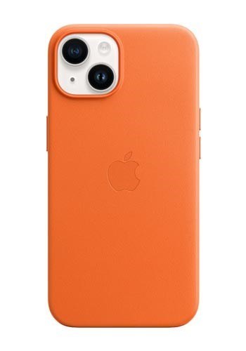 Etui skórzane Apple z MagSafe Orange, do iPhone 14 Plus