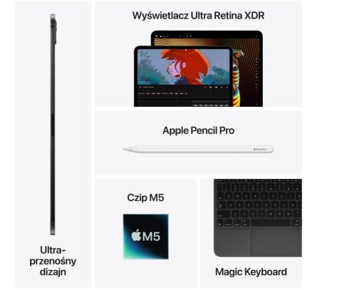 IPad Pro 13-calowy Wi-Fi + Cellular 1 TB ze szkłem standardowym - Gwiezdna czerń