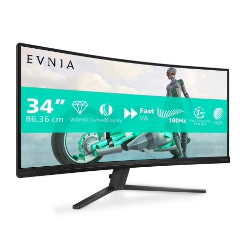 Monitor komputerowy Philips Evnia 34M2C3500L/00 86,4 cm (34") 3440 x 1440 px Wide Quad HD LCD Czarny
