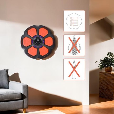 TB06 ELEKTRONICZNA TARCZA BOKSERSKA BLUETOOTH Z MUZYKĄ I RĘKAWICAMI HMS