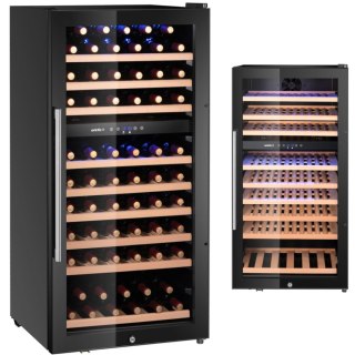 Lodówka chłodziarka do wina 2-strefowa na 91 butelek 230 l 590x595x1215 mm