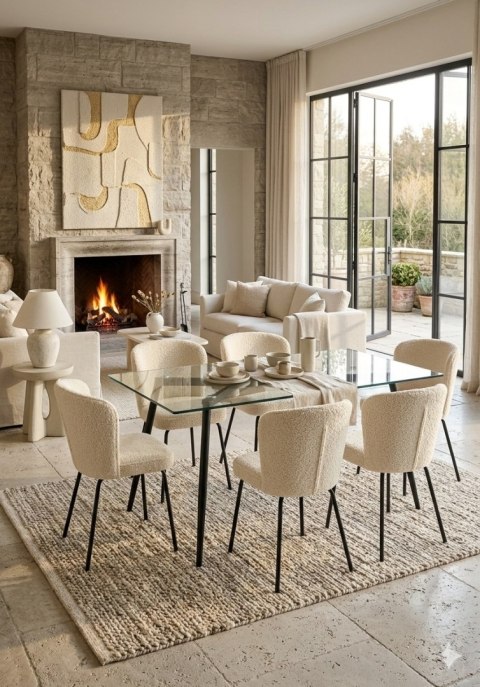 Krzesło tapicerowane TEDDY BEIGE