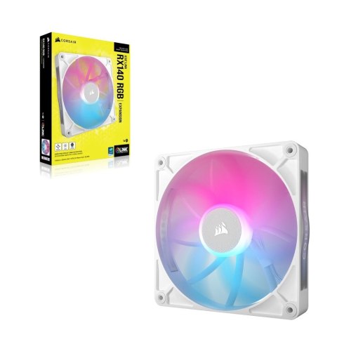Corsair iCUE LINK RX140 RGB Wentylator 14cm Biały 1szt.