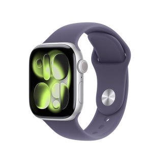 Apple Watch Series 11 GPS 42mm Srebrna aluminiowa koperta z fioletowym paskiem sportowym Fog - M/L