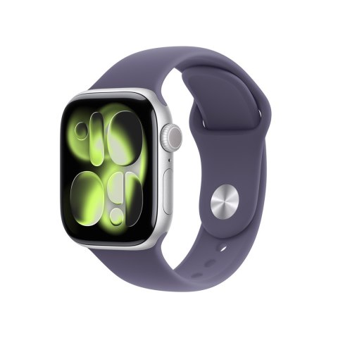 Apple Watch Series 11 GPS 42mm Srebrna aluminiowa koperta z fioletowym paskiem sportowym Fog - M/L