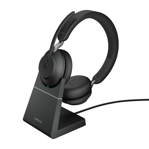 Jabra Evolve2 65 Zestaw słuchawkowy Bezprzewodowy Opaska na głowę Biuro/centrum telefoniczne USB Type-C Bluetooth Podstawka do ł