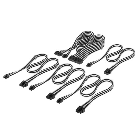 Corsair Kabelset, Type 4, DC Cable Starter Kit, einzeln ummantelt - schwarz / weiß
