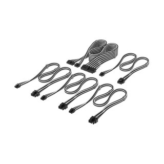 Corsair Premium Sleeved DC Cable Starter Kit, für Typ-5-Netzteil - schwarz/weiß