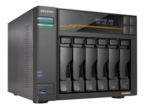 Asustor LOCKERSTOR 6 Gen3 (AS6806T) NAS Komputer stacjonarny AMD Ryzen V3C14 16 GB DDR5 ADM Czarny