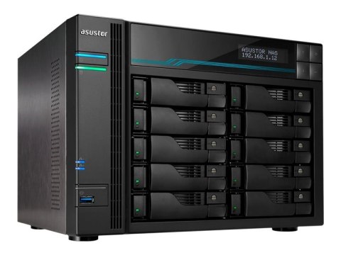 Asustor Lockerstor 10 AS6510T NAS Tower Intel Atom® C3538 8 GB DDR4 0 TB ADM Czarny