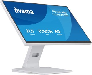 Iiyama ProLite T2252MSC-W2AG monitor komputerowy 54,5 cm (21.4") 1920 x 1080 px Full HD LCD Ekran dotykowy Biały