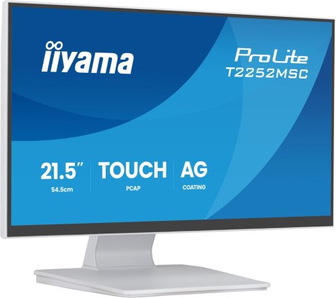Iiyama ProLite T2252MSC-W2AG monitor komputerowy 54,5 cm (21.4") 1920 x 1080 px Full HD LCD Ekran dotykowy Biały