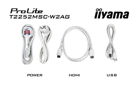 Iiyama ProLite T2252MSC-W2AG monitor komputerowy 54,5 cm (21.4") 1920 x 1080 px Full HD LCD Ekran dotykowy Biały