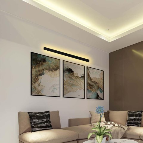 Oprawa ścienna elewacyjna LED linia V-TAC 23W IP65 czarna 140cm VT-1178 3000K 2875lm