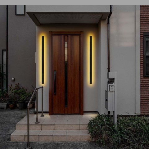 Oprawa ścienna elewacyjna LED linia V-TAC 23W IP65 czarna 140cm VT-1178 3000K 2875lm
