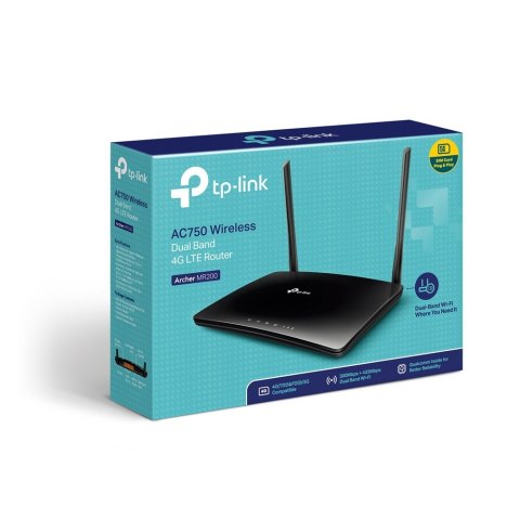 TP-Link Archer MR200 router bezprzewodowy Fast Ethernet Dual-band (2.4 GHz/5 GHz) 4G Czarny