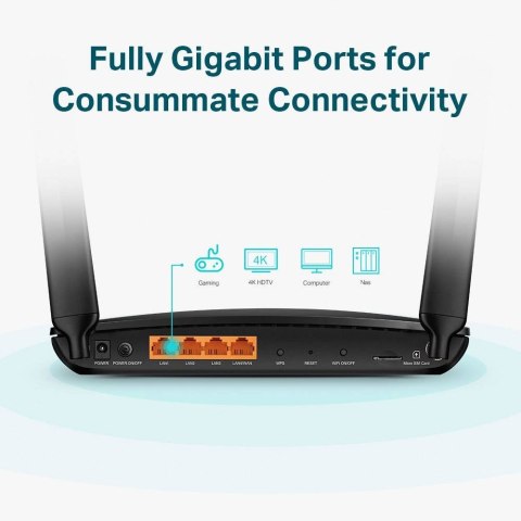 TP-Link Archer MR600 router bezprzewodowy Gigabit Ethernet Dual-band (2.4 GHz/5 GHz) 4G Czarny