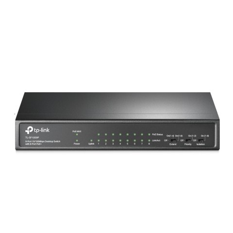 TP-Link TL-SF1009P przełącznik sieciowy Nie zarządzany Fast Ethernet (10/100) Obsługa PoE Czarny