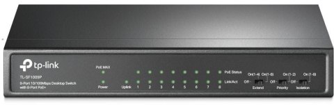 TP-Link TL-SF1009P przełącznik sieciowy Nie zarządzany Fast Ethernet (10/100) Obsługa PoE Czarny