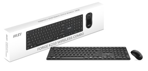Zestaw klawiatura + mysz MSI Forge K210 Wireless Mouse and Keyboard Combo bezprzewodowe czarne