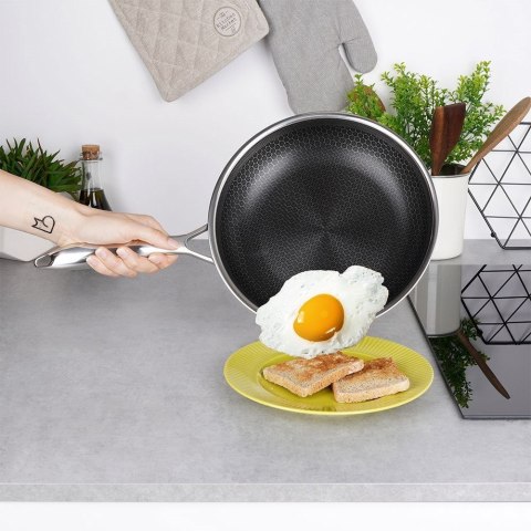 Patelnia Stalowa 24 cm ORION Cookcell Nieprzywierająca do Piekarnika
